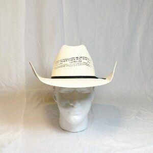 Ariat White Straw Banded Cowboy Western Hat~6 7/8~New